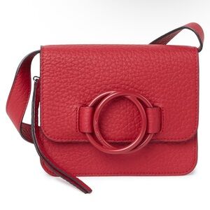 Vince Camuto Red Crossbody Bag with Pebbled Leather